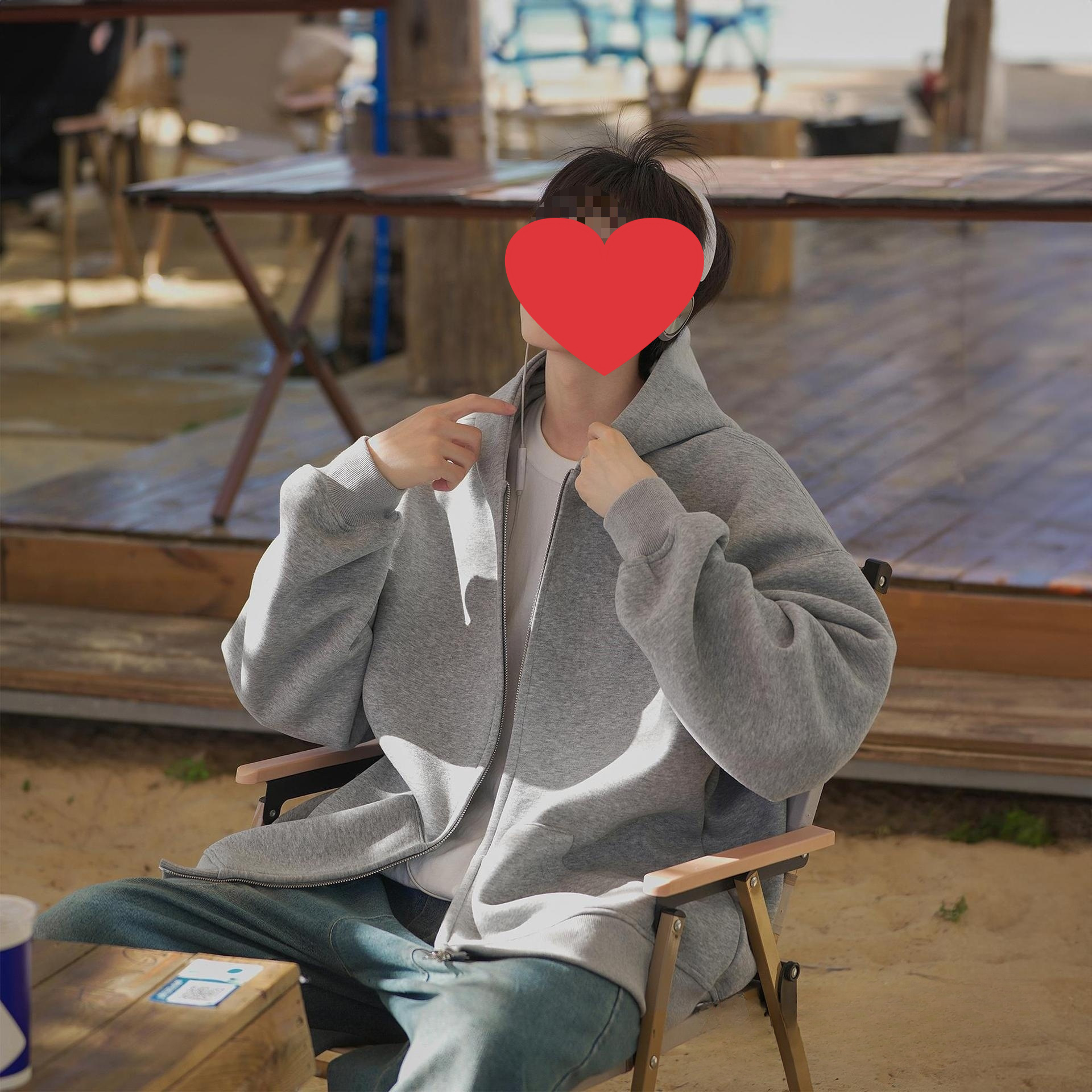 크로스보더 남성용 스웨트셔츠 2026 신상 후드티 자켓 남성복 유니섹스 빅사이즈 루즈핏 후드 가디건