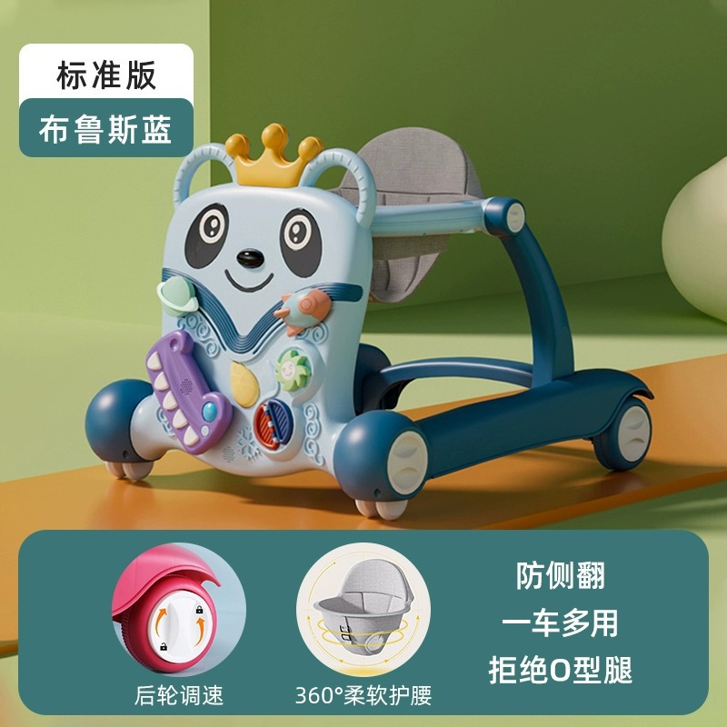 Walker todo en uno plegable empuje manual andador multifuncional para bebés anticaída