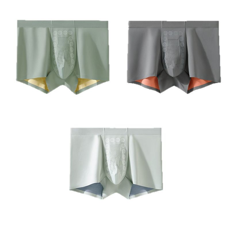 3] 100s nuevo modelo de hombre calzoncillos de ángulo plano pantalones de calzoncillos transpirables entrepierna antibacteriana de los niños cabeza de pantalones cortos de cuatro ángulos
