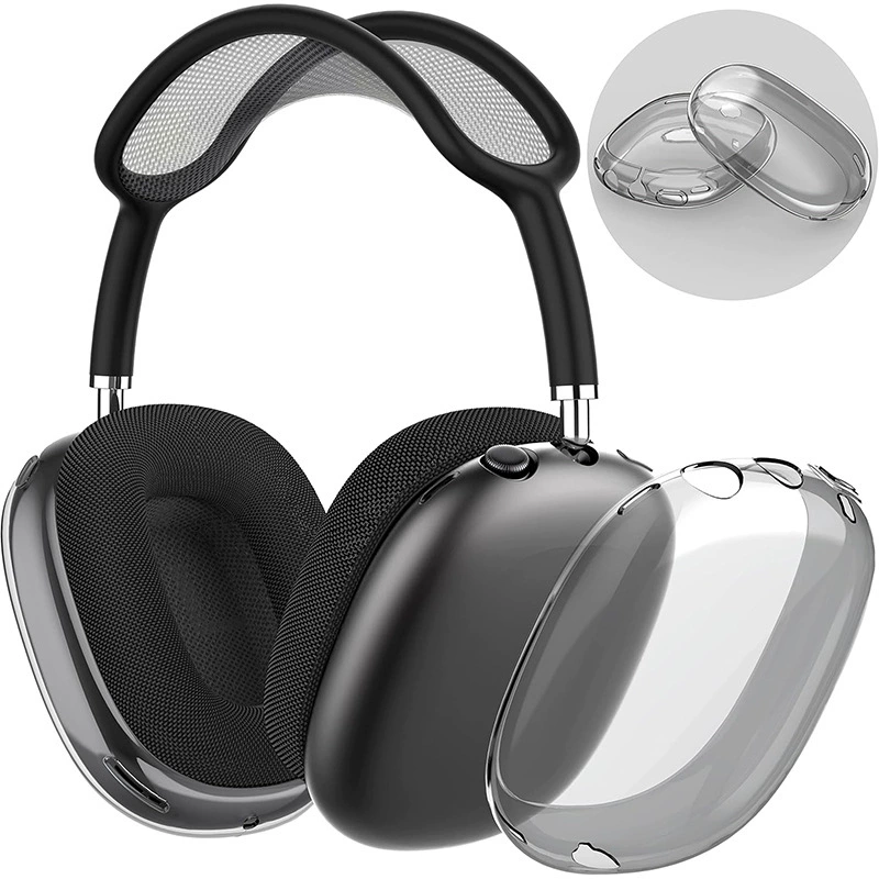 TPU прозрачный чехол для AirPods Max с крышкой на луче защиты, универсальные цвета