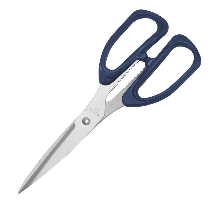 Tijeras potentes multifuncionales de acero inoxidable de 3mm de espesor tijeras de cocina para el hogar azul imitación ABS material de corte de cabeza cuadrada K26