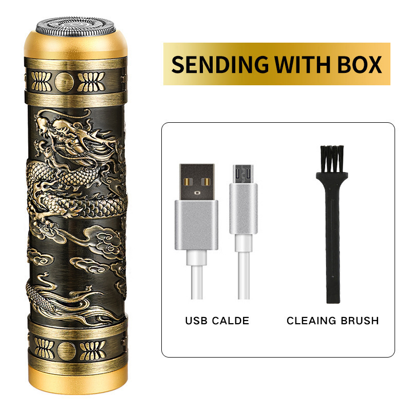 Multifuncional mini Afeitadora eléctrica cabeza de Buda USB recargable Maquinillas afeitar barba cuchillo metal cuerpo