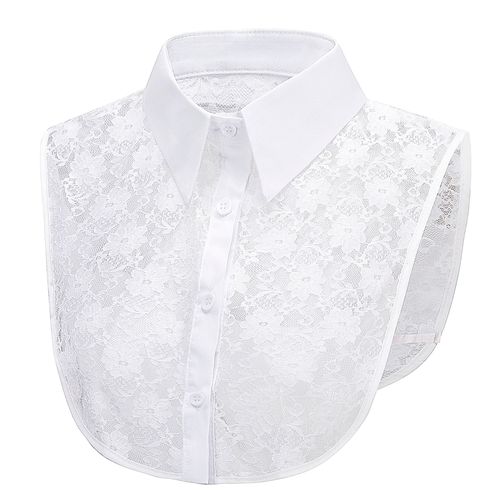 Korean Lace Blouse Fake Collar Retro White Pointed Collar Half Body Lace Fake Collar