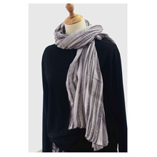 2024新款韩版扎染棉麻条纹围巾女秋冬百搭复古长款保暖披肩围脖