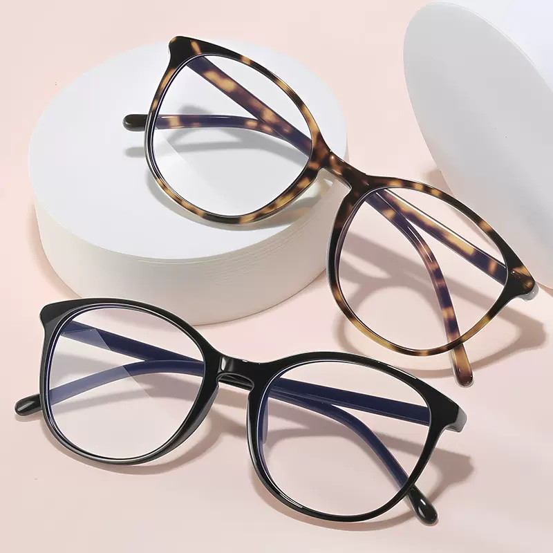 欧美风猫眼防蓝光平光镜女可配近视镜个性复古素颜装饰眼镜框架女