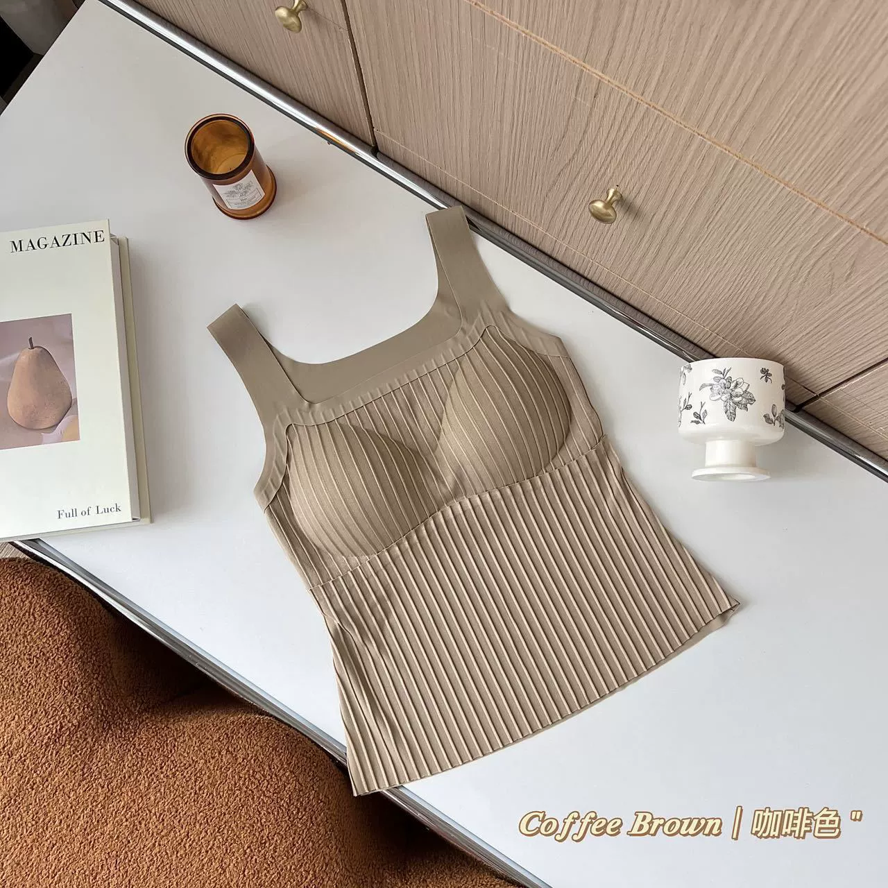 Summer top with cups, sexy brand straps