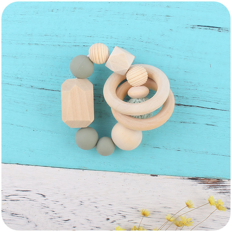 Suministros para bebés Beech cactus clip DIY de dibujos animados mordedor molar pulsera decorativa sonajero colgante conjunto de tres piezas