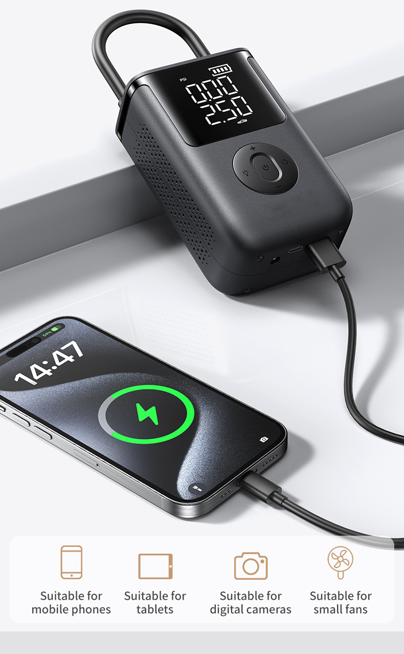 【Mf01】Cross-Border Car Air Pump Wireless Portable Car Sedan Electric Car Tire 12V Inflator