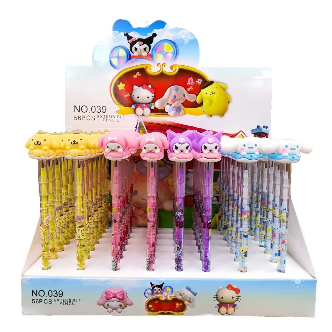 Cartoon Sanrio 11 secciones lápiz de bala núcleo reemplazable sin afilado lápiz de bala creativo para estudiantes de primaria