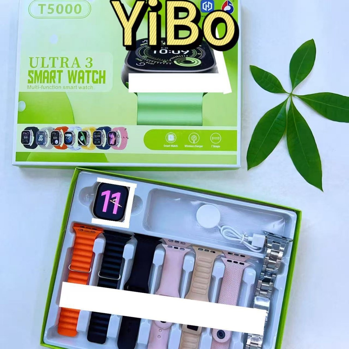 T5000 reloj inteligente Bluetooth llamada siete paquetes de reloj medidor de movimiento ritmo ritmo cardíaco sangre explosión transfronteriza