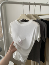 莱赛尔天丝圆领面膜Tee！基础款百搭桑蚕丝正肩短袖春夏T恤打底衫