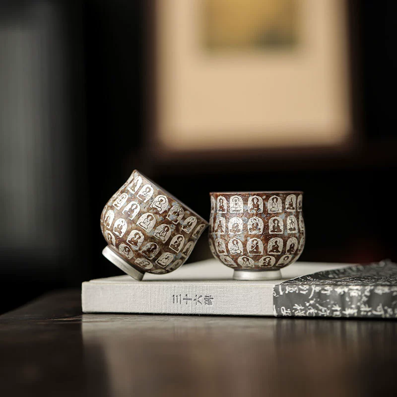 几欢 Китайский чайный набор Zen cup Ten Thousand Buddha серебряная мастер cup керамическая чашка для чая персональная чашка чайная чашка одиночная ретро