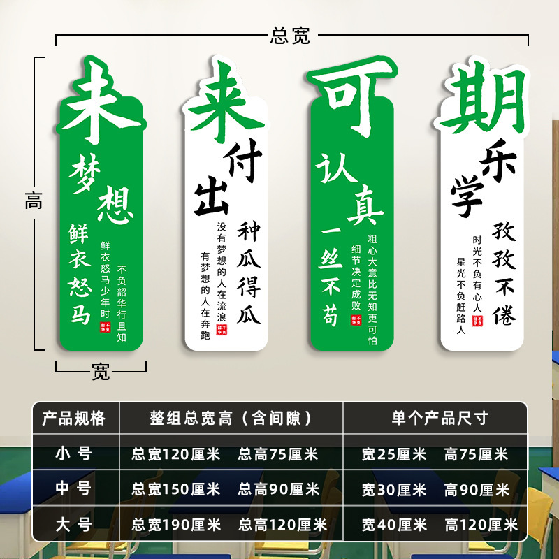 乘风破浪初中考班级文化墙贴学校教室布置高中学生励志标语装饰画|undefined