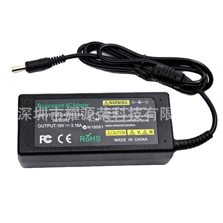 Suitable for Samsung Laptop Power Charger 19V 3.16A Power Adapter 5.5*3.0Mm60W