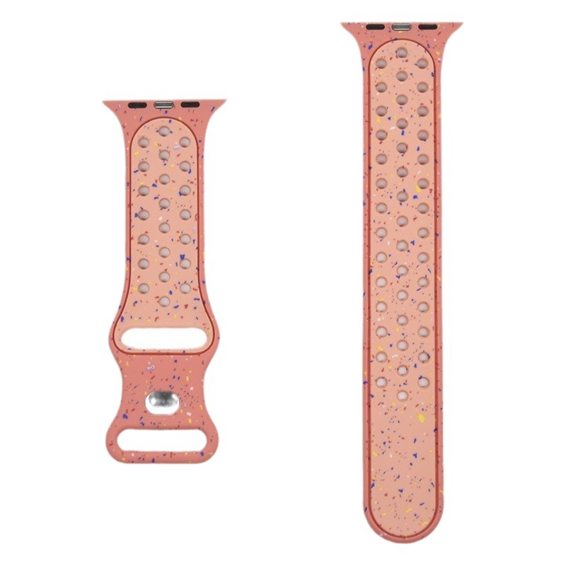 Suitable for Apple Watch Ultra9876543210 Generation Se 8-Shaped Buckle Color Chip Two-Color Silicone Watch Strap