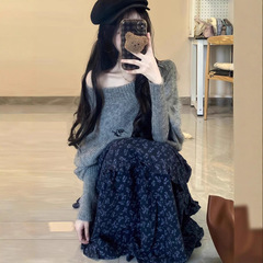 韩系复古碎花半身长裙女秋季2025年新款高腰显瘦百搭a字蛋糕伞裙