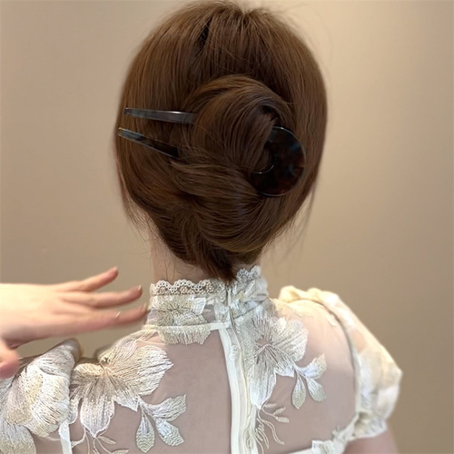 New temperament simple U-shaped acrylic acetic acid hair plate hairpin comb for women's back hairpin ball hairpin hairpin