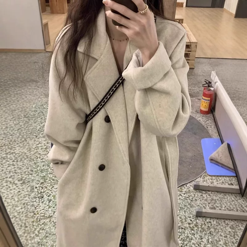 Демисезонное woolen пальто высокого качества, увеличенная толщина
