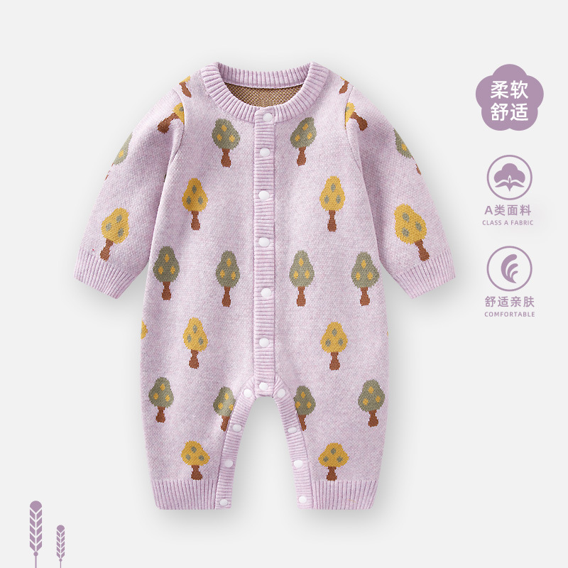 Baby Clothes, Spring Jumpsuits, Newborn Girls' Fashionable Knitwears, Autumn and Spring Sweaters, Outdoor Rompers