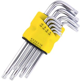 Factory fast wholesale 9pc hex wrench full set plum blossom hex wrench Universal single head with plastic frame