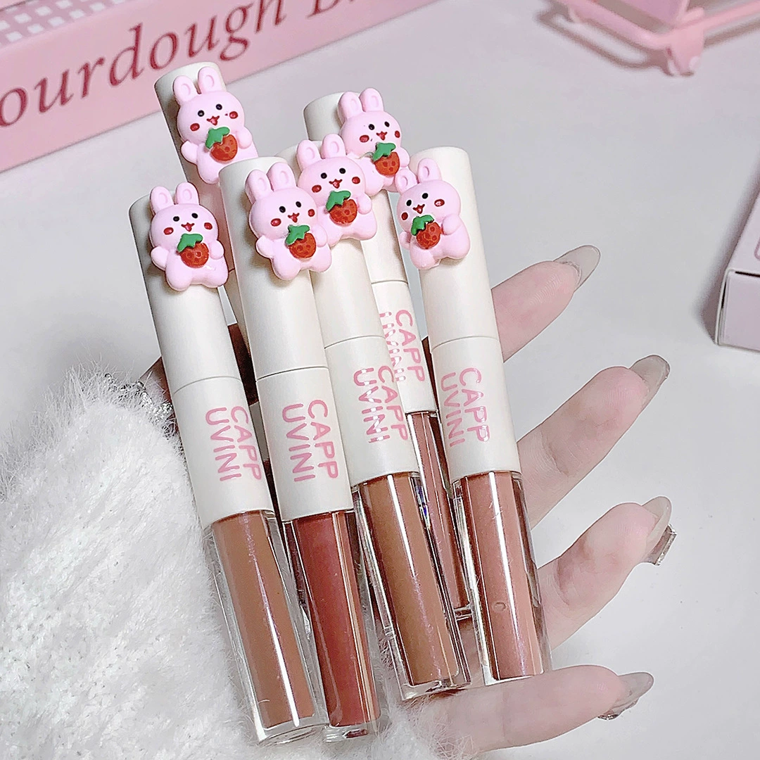Двусторонний блеск для губ, матовый набор, питательная помада, праймер для макияжа, зеркальный эффект