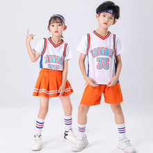 兒童啦啦隊演出服小學生啦啦操比賽韓版女童爵士舞蹈表演服