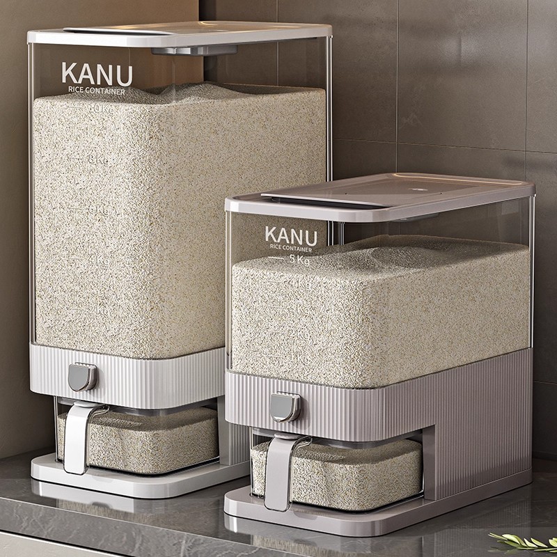 Barril de arroz doméstico 2025 nuevo tipo a prueba de insectos a prueba de humedad de grado alimenticio sellado barril de arroz caja de almacenamiento de arroz caja de almacenamiento de grano de arroz