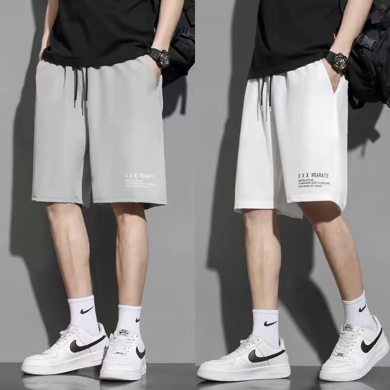 Pantalones Cortos Deportivos Casuales de Poliéster Holgado para Uso Diario