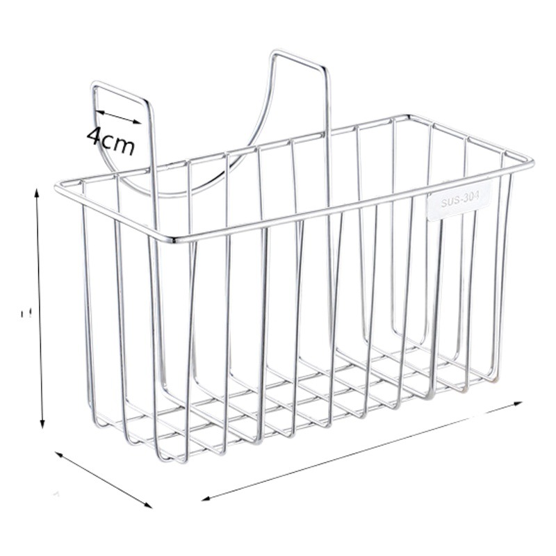 Wasimeng cocina fregadero de acero inoxidable 304 estante de almacenamiento esponja estante de drenaje de almacenamiento de trapo cesta colgante al por mayor