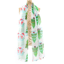 圣诞节情人节围巾女士节日礼物雪人长款中性款围巾秋冬轻盈柔软薄