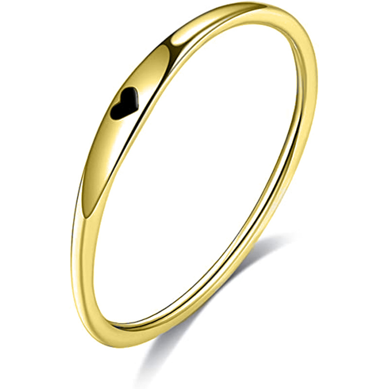 Rings Classification Simple Style Heart Shape Titanium Steel Plating Rings