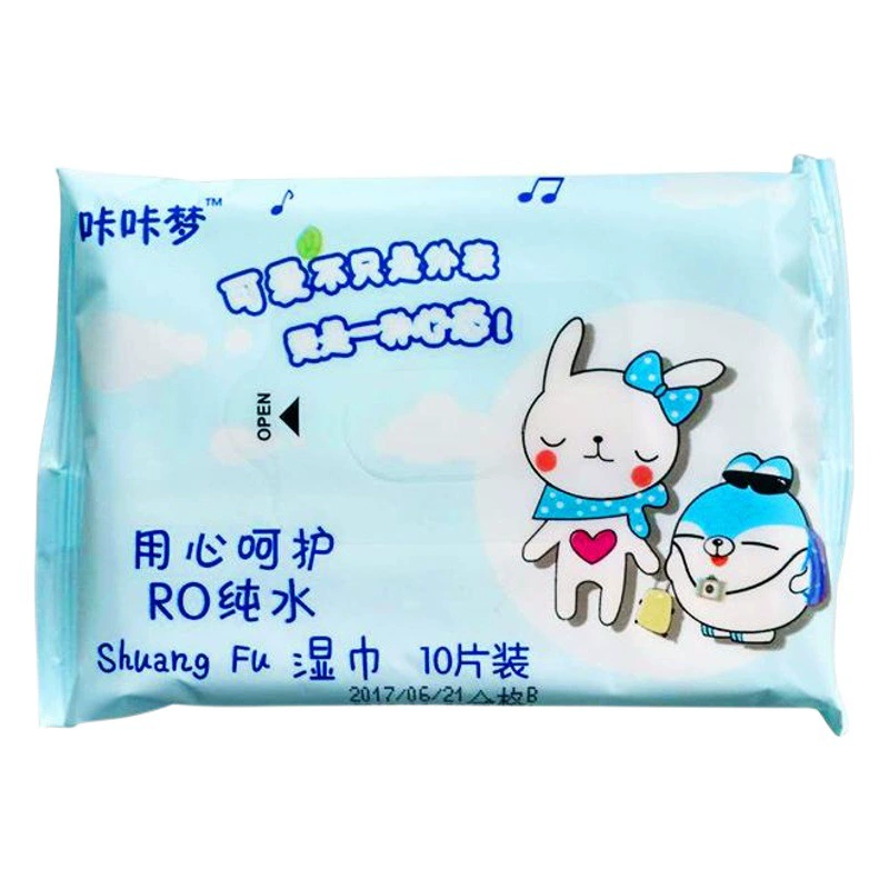 В наличии Кака Мэн детские удобные для переноски салфетки 10 штук Ткани Детские влажные ткани производитель
