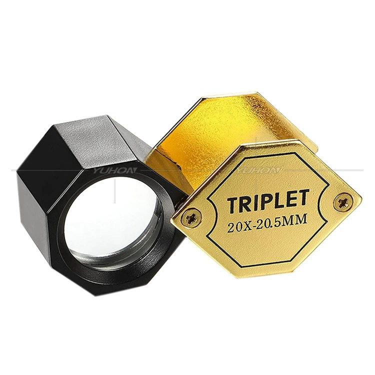 Tuhao металлический корпус 20-кратная идентификация увеличительное стекло шестиугольная Складная антикварная Марка ювелирные изделия Алмазная идентификация