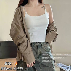 厂家批发新款时尚纯色吊保暖背心一体杯外穿防走光打底少女背心