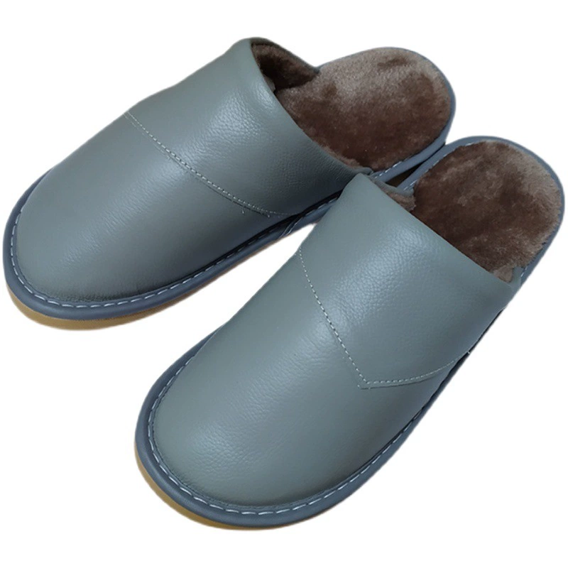 Новые домашние кожаные хлопковые тапочки, зимние мужские и женские домашние Нескользящие домашние туфли с мягкой подошвой, теплая Лунная обувь