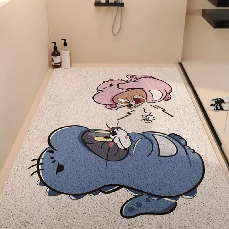Full-cover silk loop bathroom anti-slip mat, can be cut to size, suitable for shower rooms, children's bath mats, anti-fall, dirt-resistant, hollowed-out drainage mat