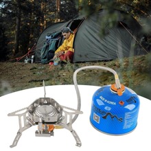 跨境专供户外防风单头炉不锈钢便携野营炉头