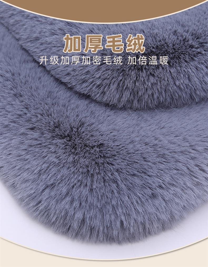 Car Seat Cushion Winter Plush Three-Piece Set Rabbit Fur Warm Single Seat Square Cushion Five Seats Free Bundled Backrest Warm Seat Cover