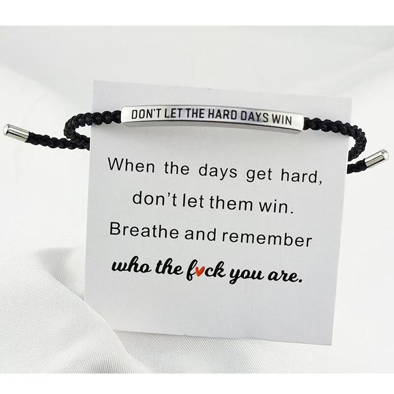 Stainless Steel Curved Tube Engraved Inspirational Bracelet, Multi-Color Adjustable Couple Bracelet, Pineapple Rope Braided Bracelet Stainless Steel Curved Tube Engraved Inspirational Bracelet, Multi-Color Adjustable Couple Bracelet, Pineapple Rope Braided Bracelet