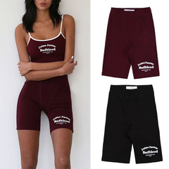 Badblood Summer Riding Pants Embroidered Hip-Lifting Slimming Running Shorts High-Waisted Sports Yoga Pants for Girls and Boys for Outdoor Wear