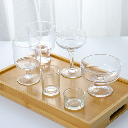 Meimuer tall glass candlestick DIY aromatherapy candle glass empty cup crystal jelly wax dry flower cup