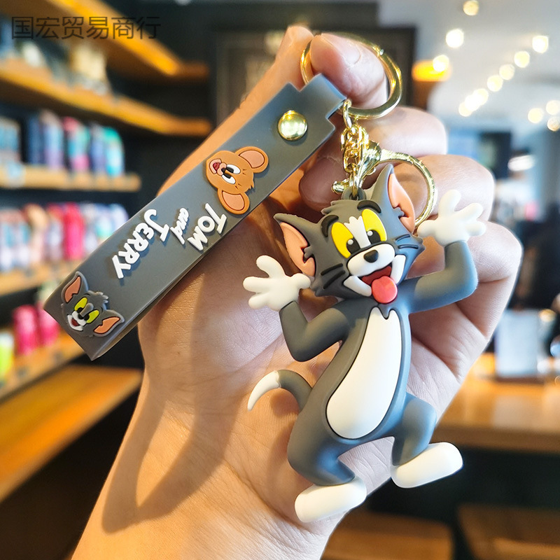 第3世代猫とネズミのキーホルダー クレーンゲームペンダント 大型トムキャットペンダント レディースキーホルダー ホームカップルモデル|undefined