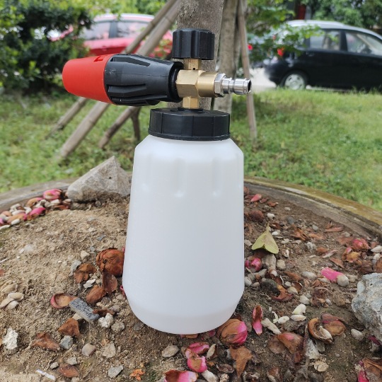 高压PA泡沫喷壶大嘴可调节壶接刷车枪洗车机专业打泡沫壶厂家直销