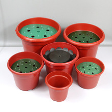 厂家直销圆形塑料花盆多肉植物养殖盆可插仿真花菊花清明祭祀可用