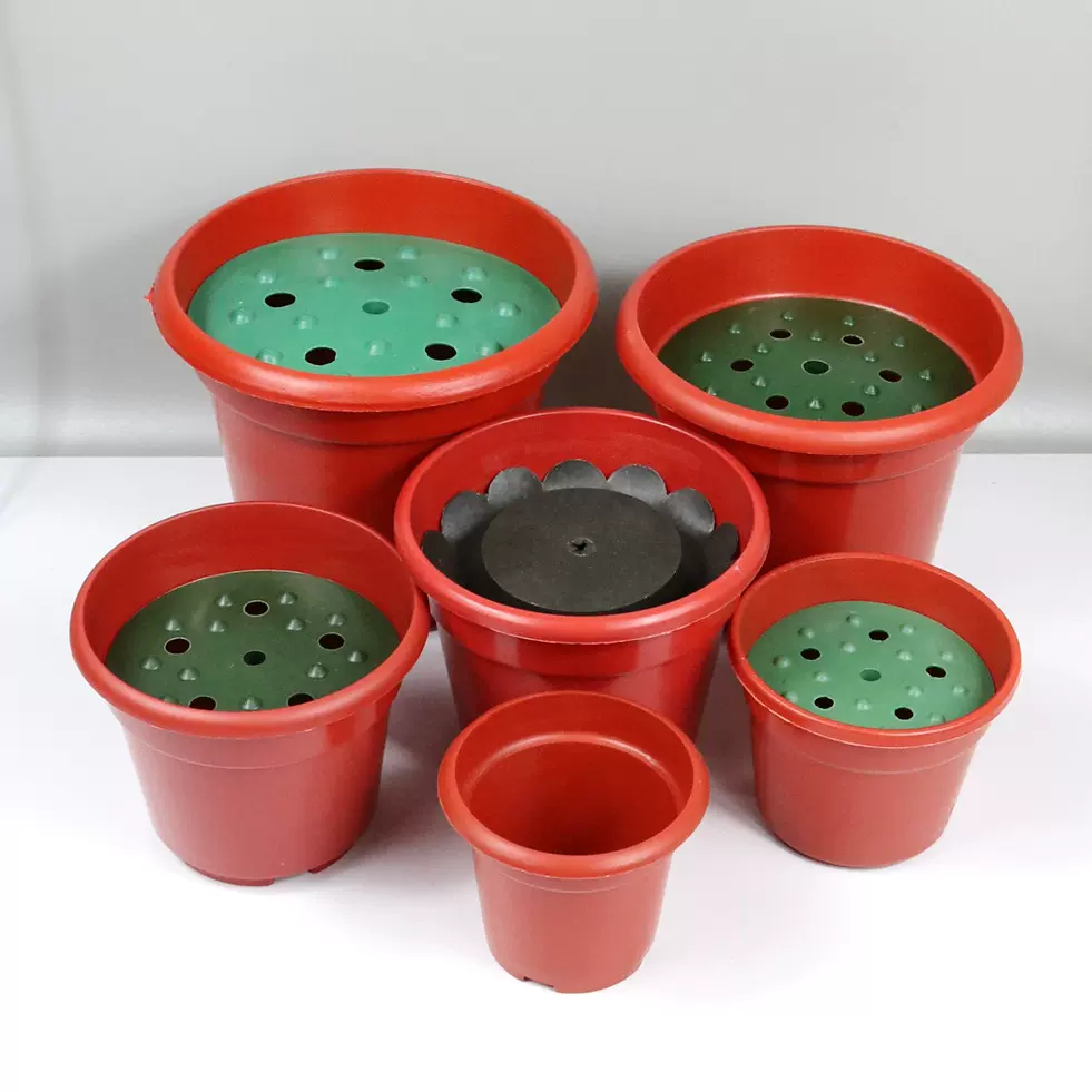 厂家直销圆形塑料花盆多肉植物养殖盆可插仿真花菊花清明祭祀可用