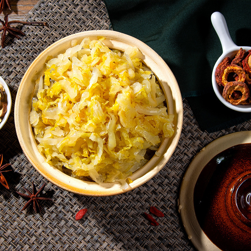 酸っぱい野菜東北酸っぱい野菜農家特産の大きなかめで酸っぱい白菜の酸っぱい野菜の千切りキムチ500g/袋メーカー卸売り|undefined