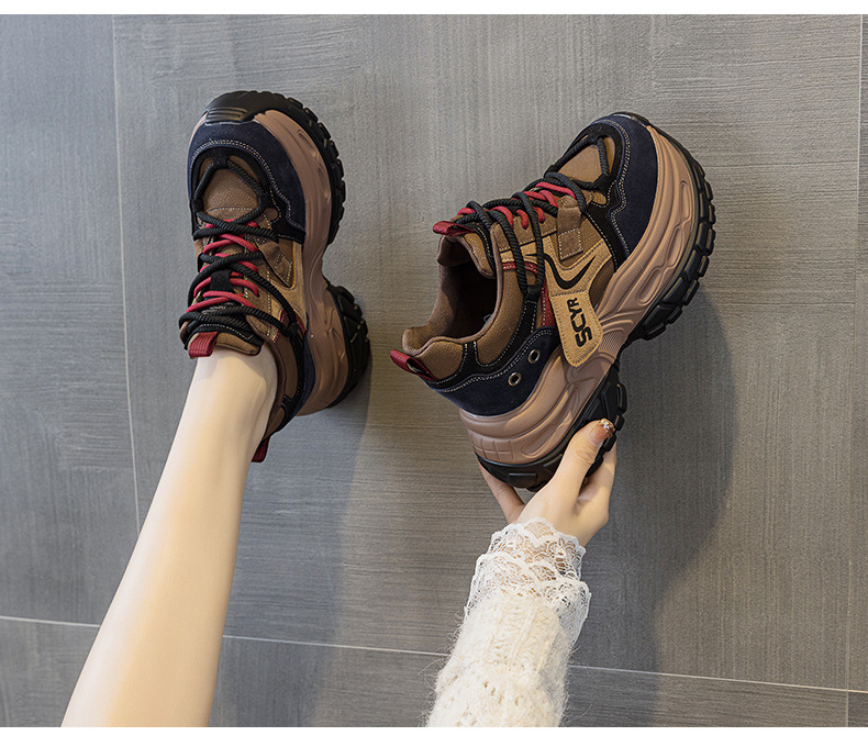 Giày sneaker nữ chunky đế dày phong cách retro, tăng chiều cao, phối màu vintage — Cam 5021, Xanh dương 5021, Tím 5021 chi tiết 25