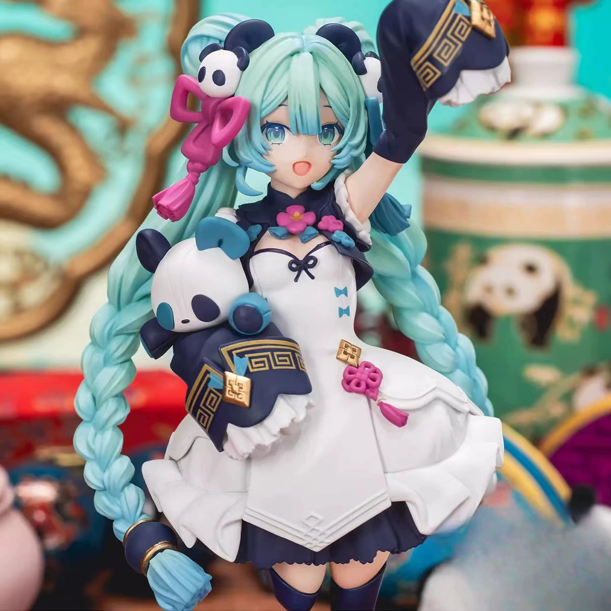 Фигура Guofeng Panda Hatsune Miku, 18 см, коллекционная статичная поза, в коробке или без