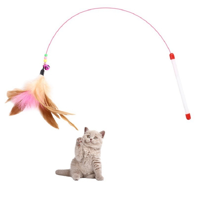 猫のおもちゃは猫の棒の長いワイヤーをからかって、猫の羽を折って猫の棒に鈴をつけて猫のペットのおもちゃを訓練します。|undefined