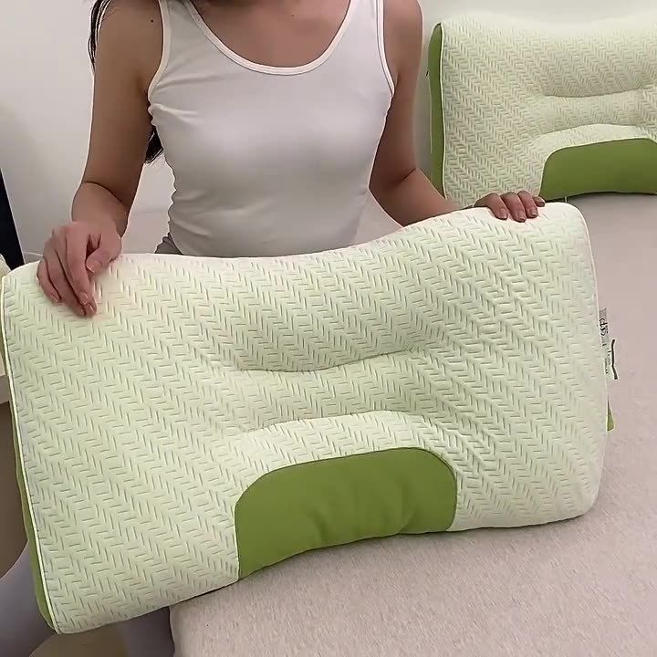 メーカー直販竹炭繊維SPA枕水洗い可能頚椎睡眠枕芯ニット綿通気枕|undefined